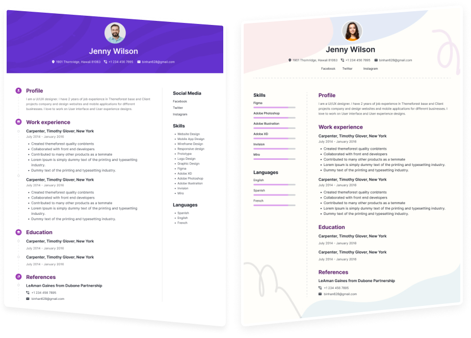 resume templates resutec